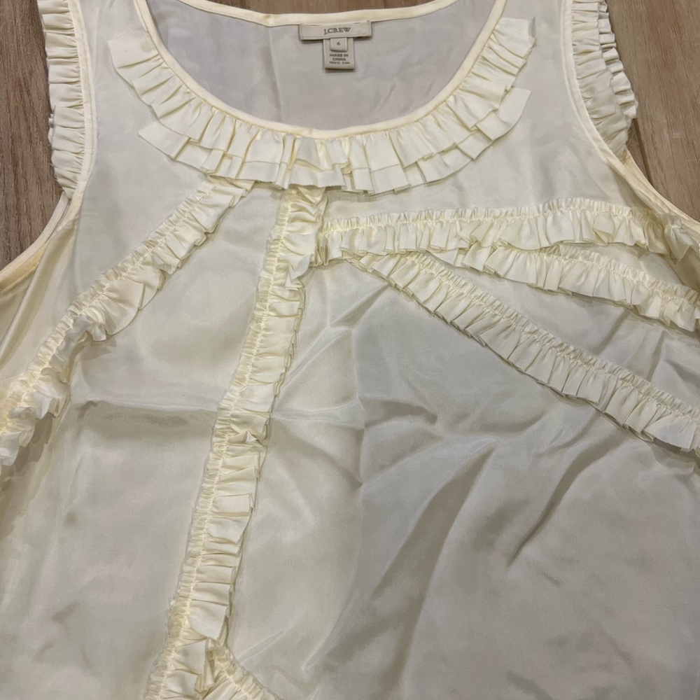 J. Crew Ivory Silk Sleeveless Blouse